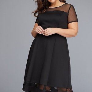 Mesh Fit & Flare Dress, Lane Bryant, 14/16